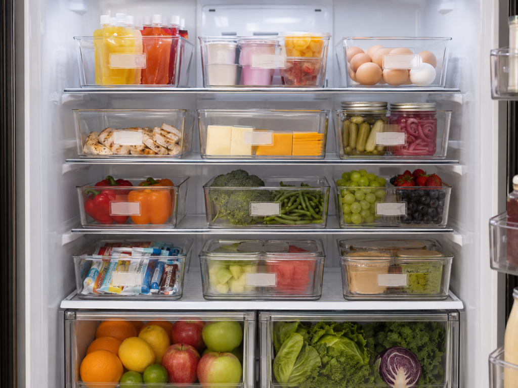 Best amazon finds to organize your fridge — organized fridge shelves with bins and labels